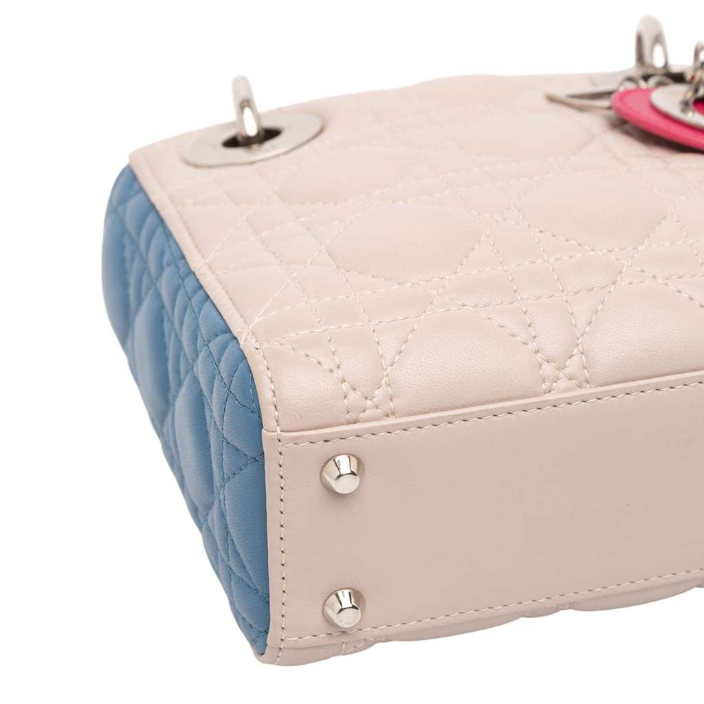 Dior Mini Tricolor Lambskin Cannage Lady Dior - Image 11