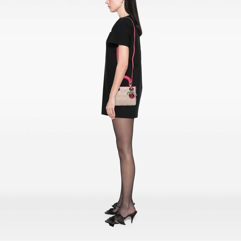 Dior Mini Tricolor Lambskin Cannage Lady Dior - Image 12