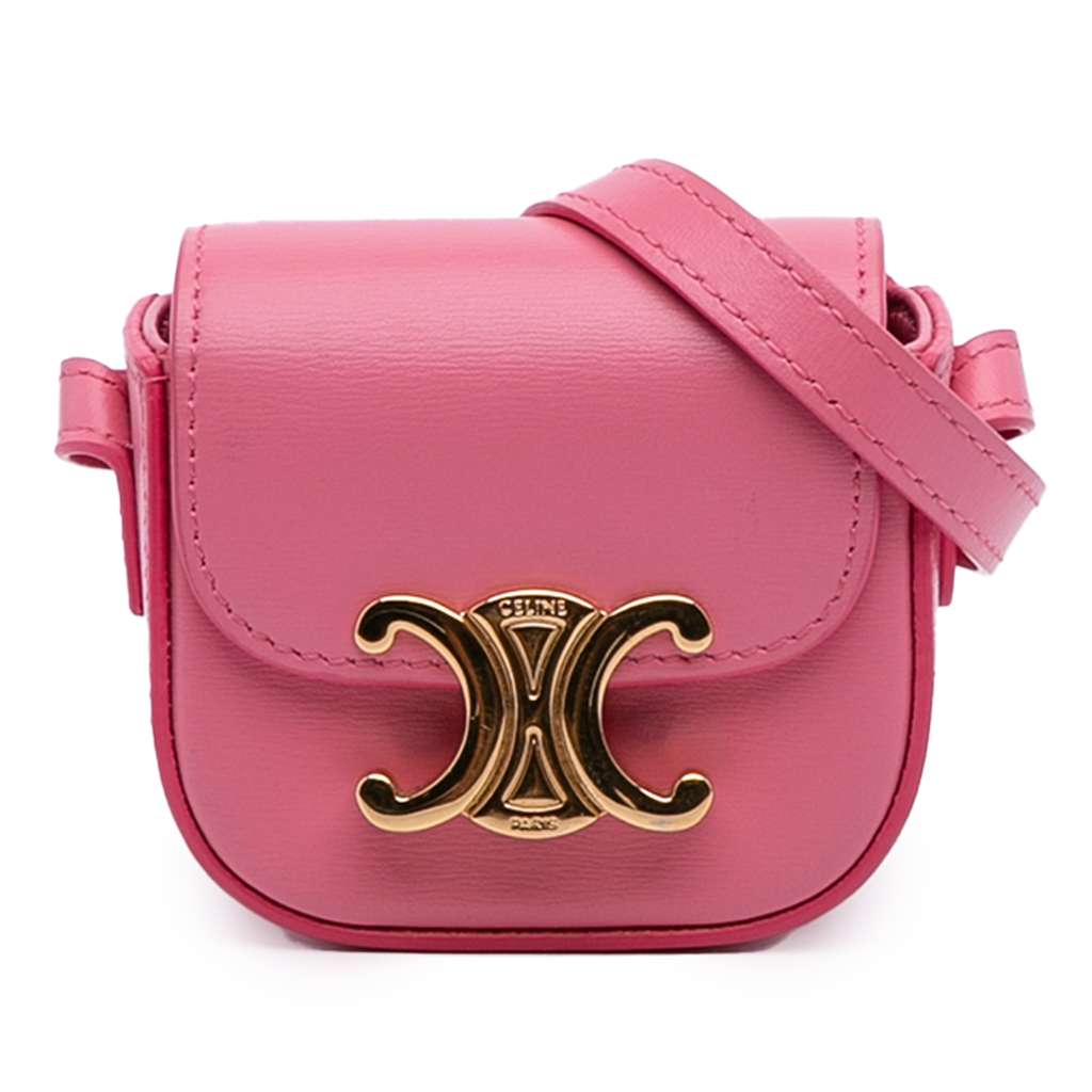 Celine Mini Shiny Calfskin Triomphe Crossbody