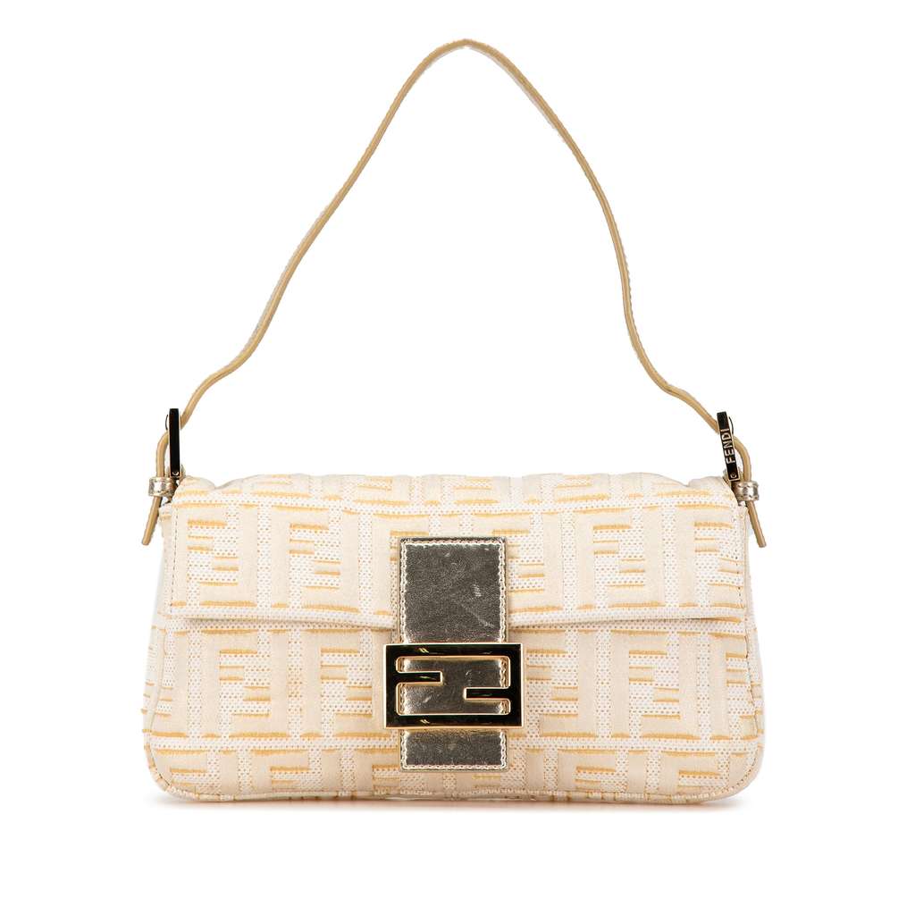 Fendi Zucca Metallic Lurex Baguette