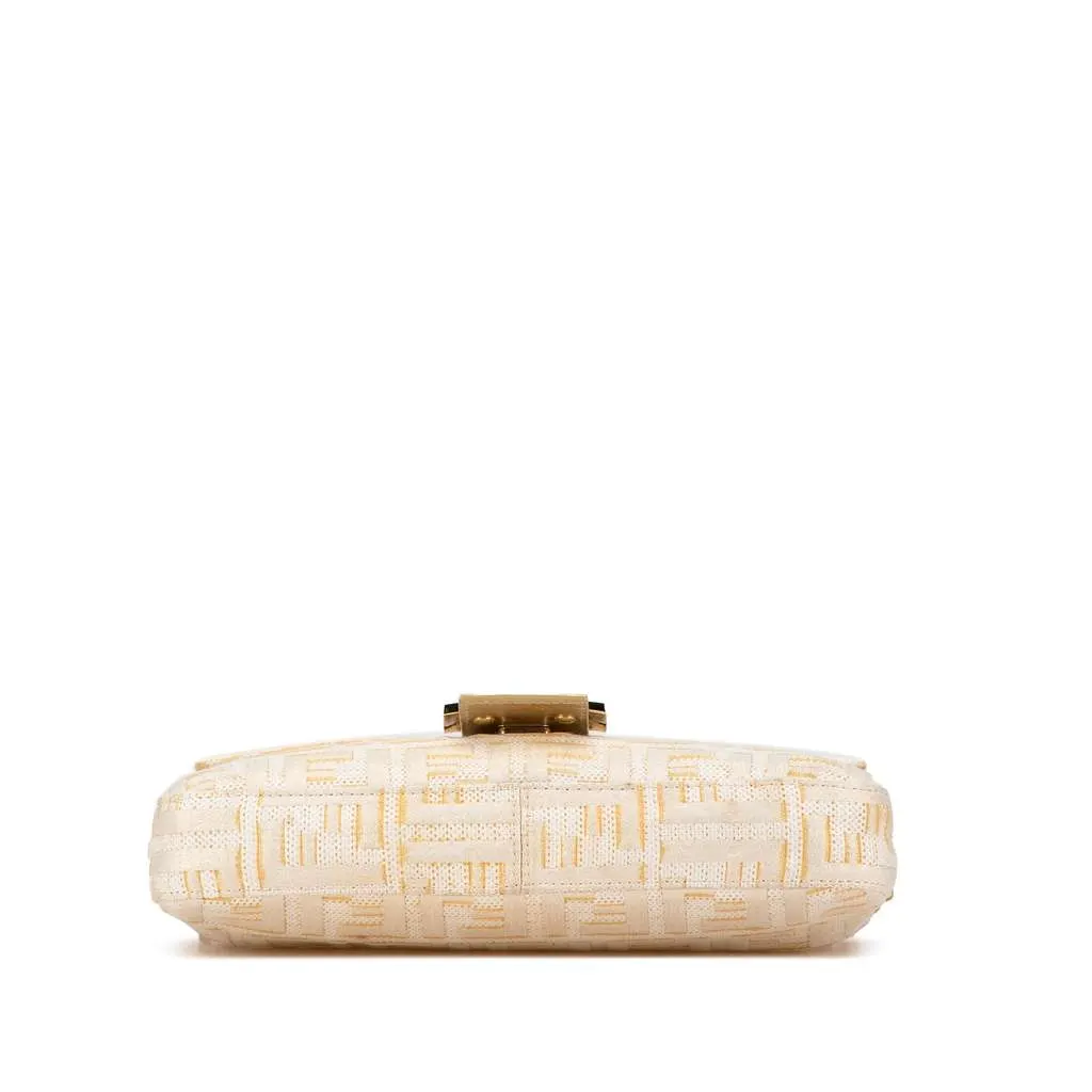 Fendi Zucca Metallic Lurex Baguette Gold Polyester Good - Inside View