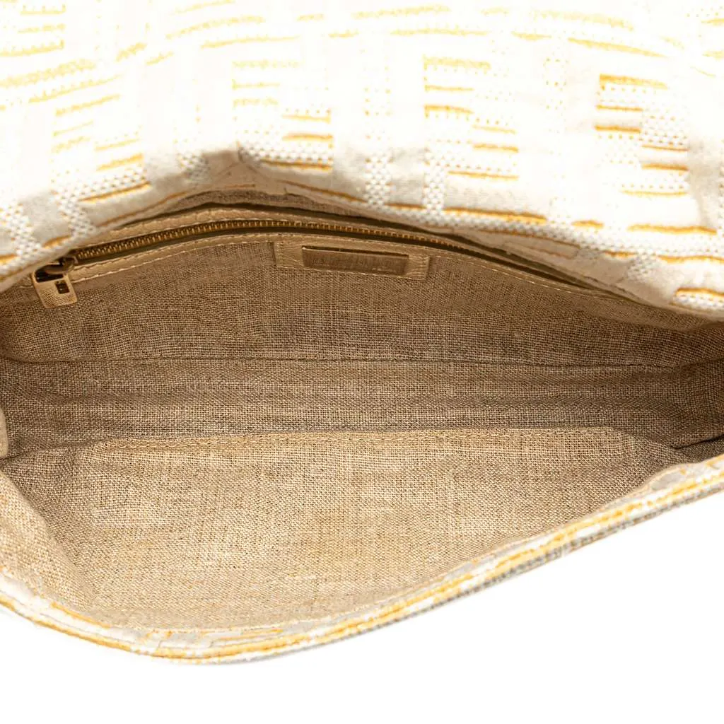 Fendi Zucca Metallic Lurex Baguette Gold Polyester Good - Model View