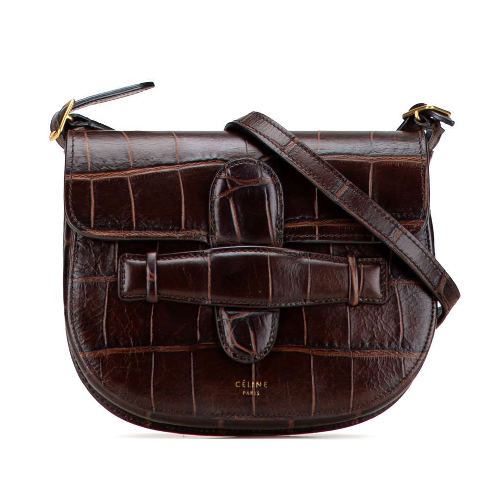 Celine Mini Embossed Calfskin Symmetrical Crossbody