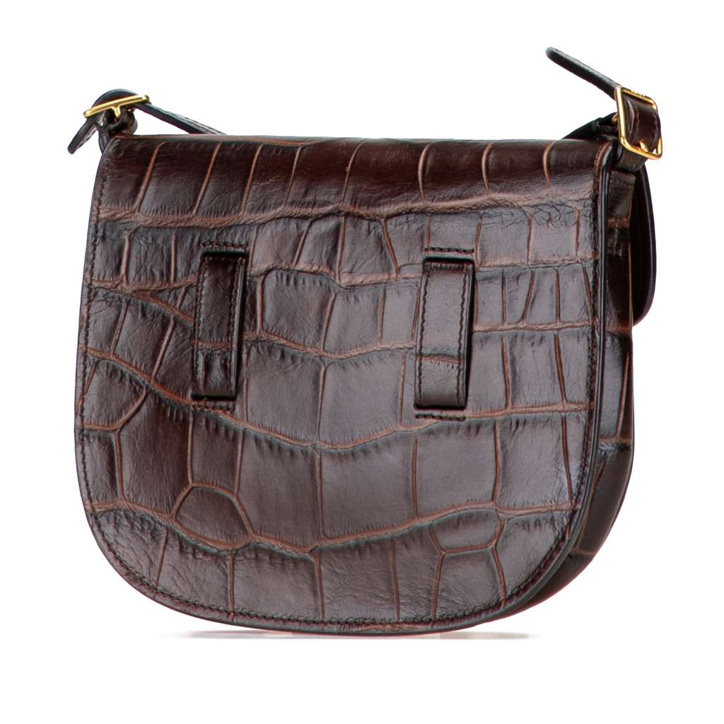 Celine Mini Embossed Calfskin Symmetrical Crossbody - Back view