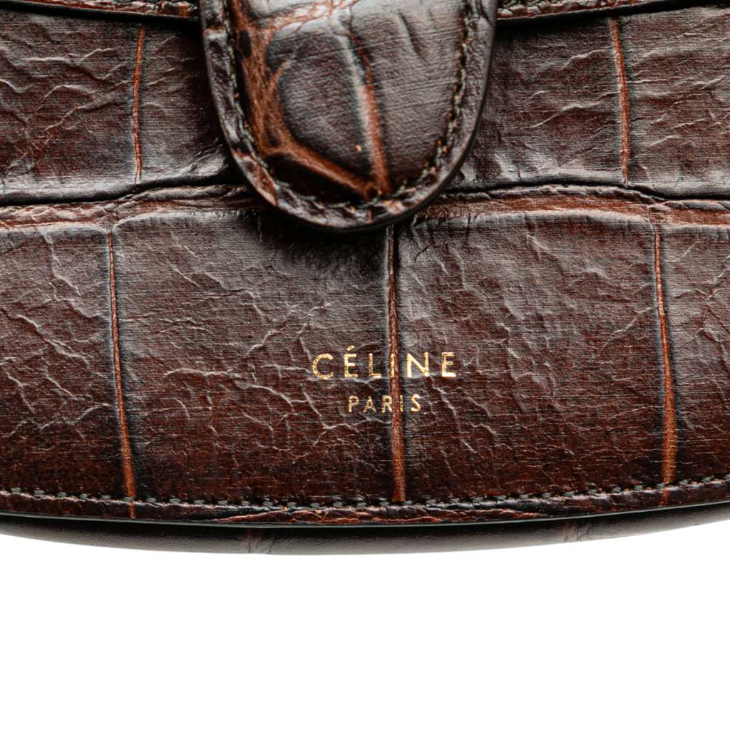 Celine Mini Embossed Calfskin Symmetrical Crossbody - Image 10