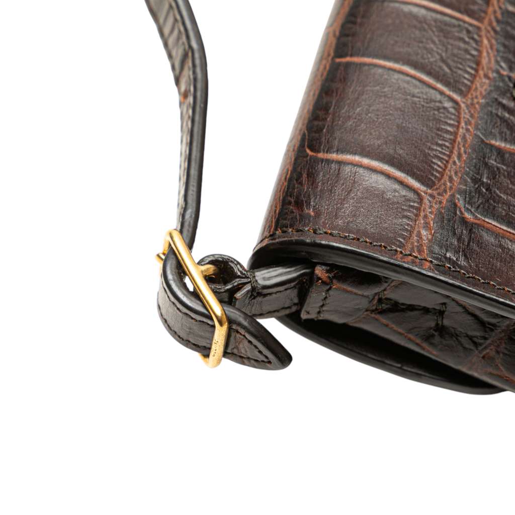 Celine Mini Embossed Calfskin Symmetrical Crossbody - Image 11