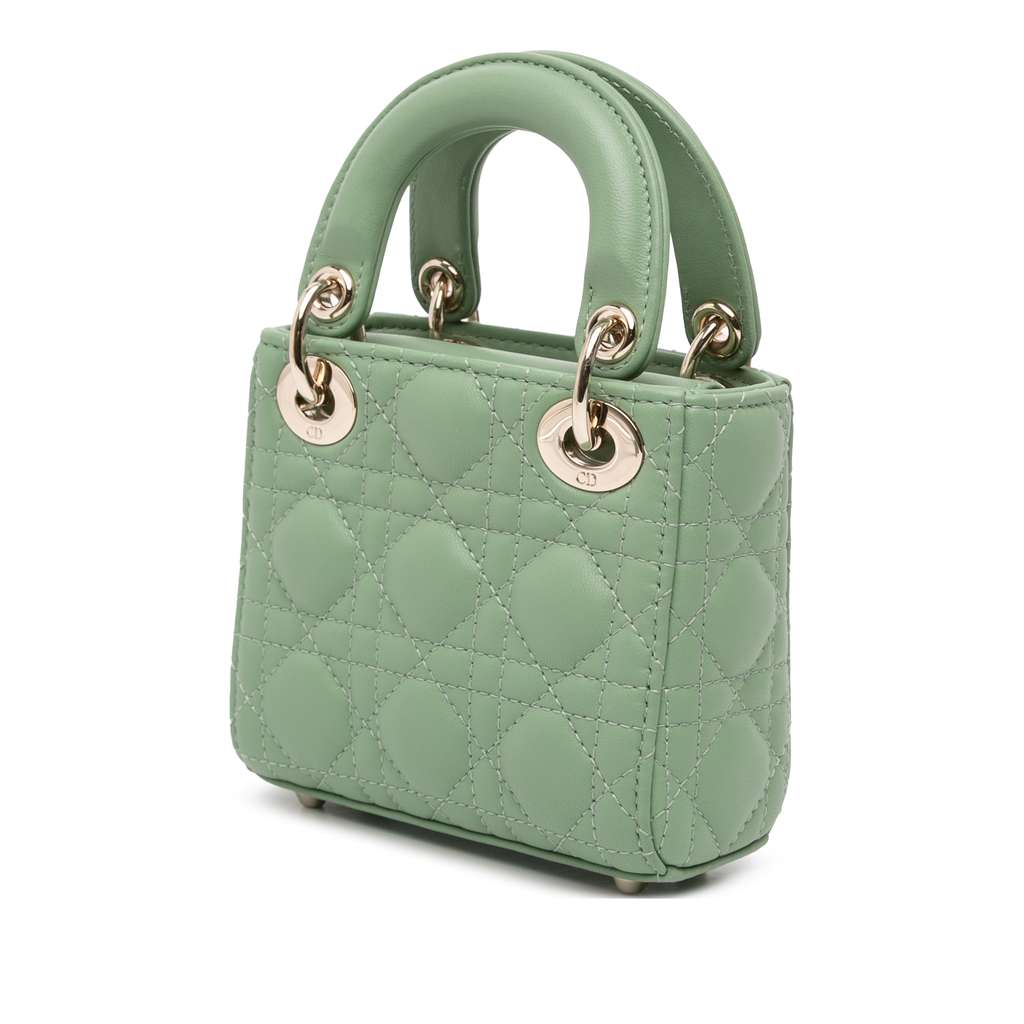 Dior Micro Lambskin Cannage Lady Dior - Back view