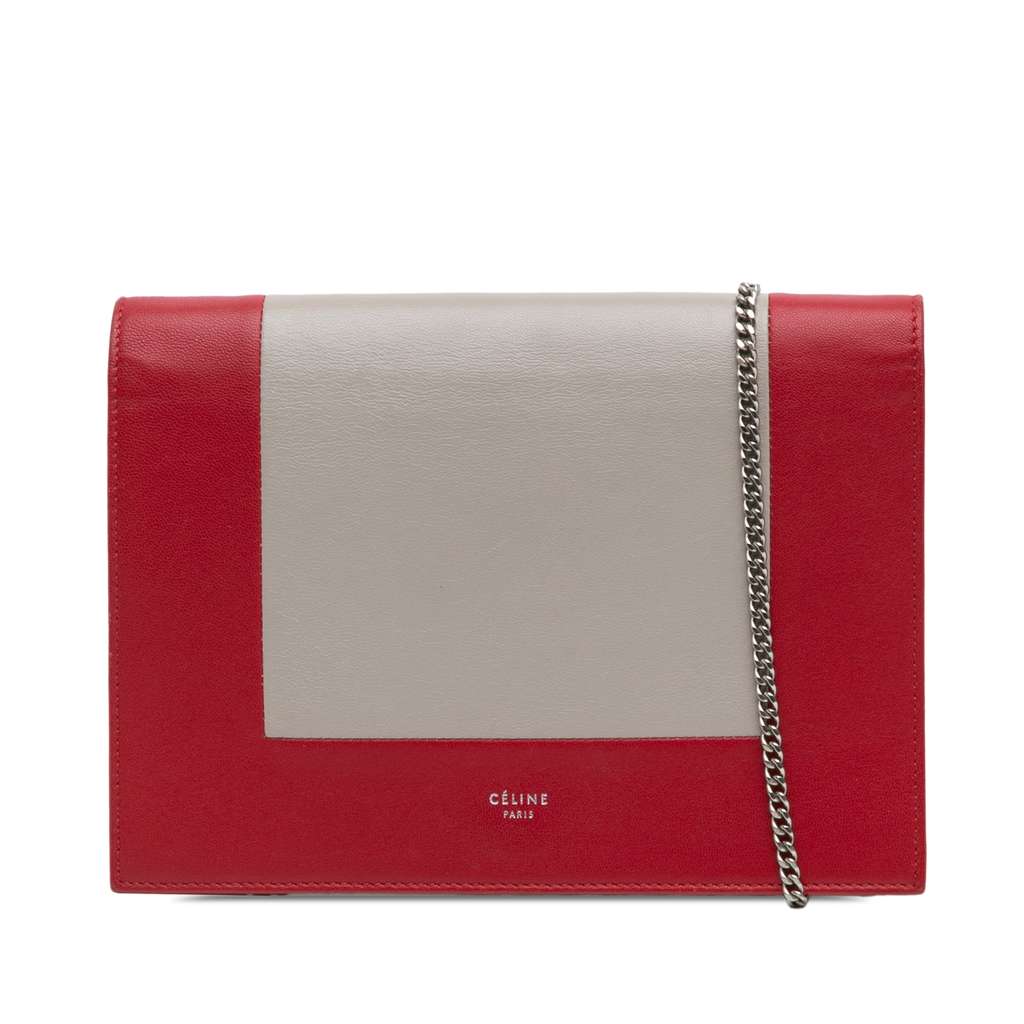 Celine Leather Frame Wallet on Chain
