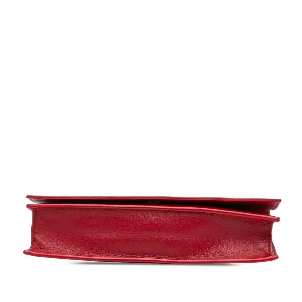 Celine Leather Frame Wallet on Chain Red Leather Very good - Inside View