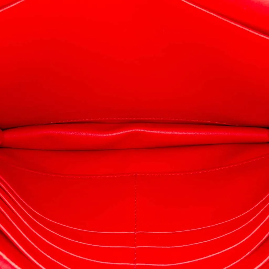 Celine Leather Frame Wallet on Chain Red Leather Very good - Model View