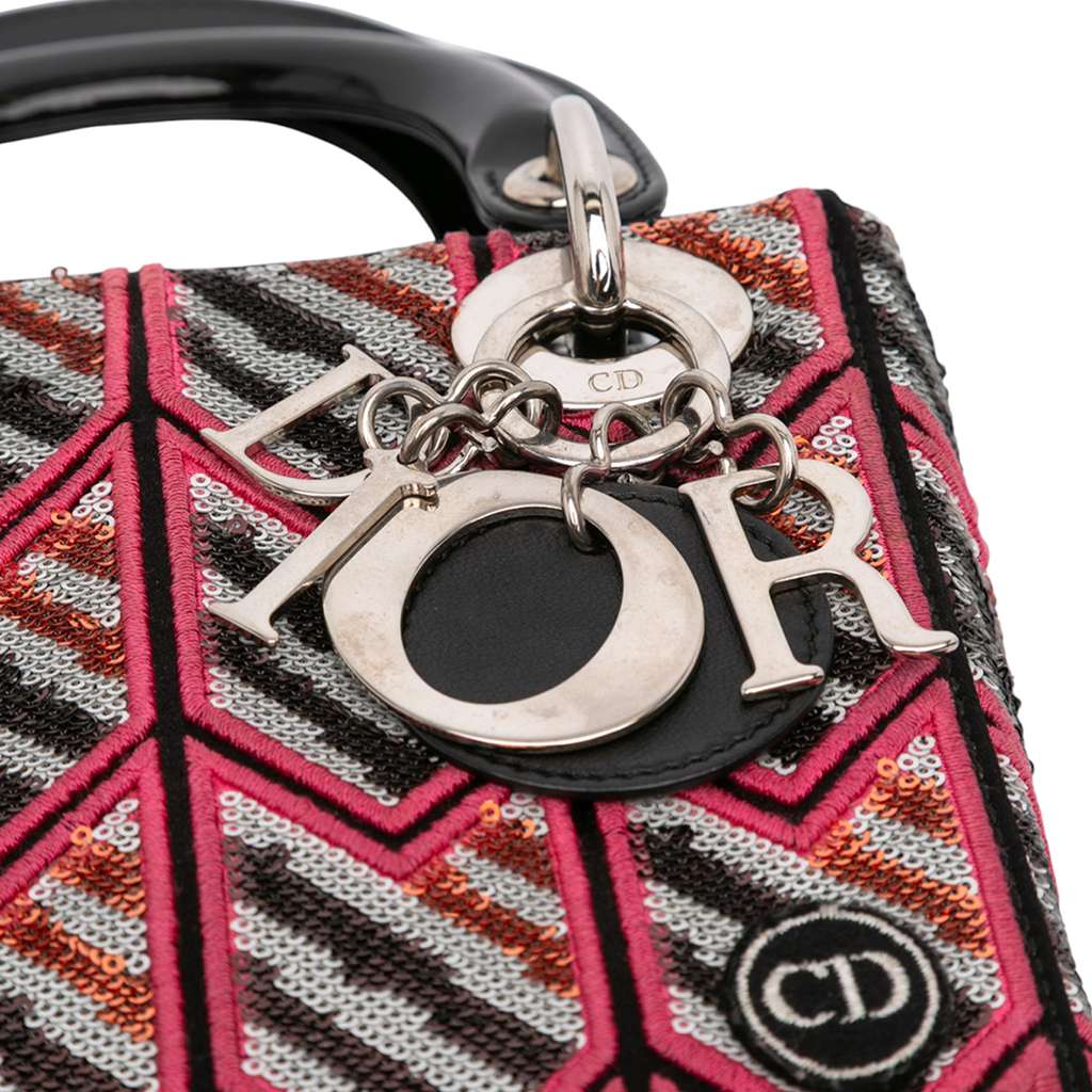 Dior Mini Patent Sequined Lady Dior - Image 10