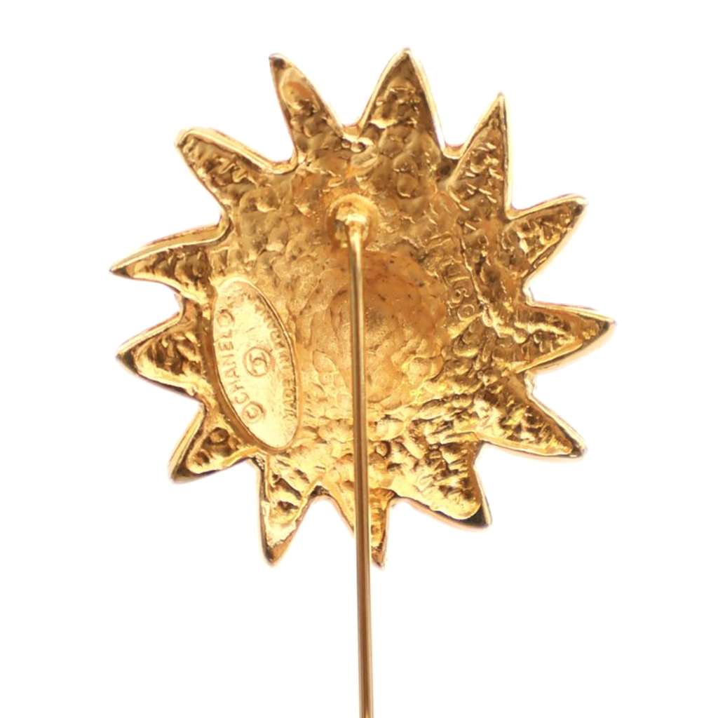 Chanel Gold Plated Lion Head Pin Brooch - Image 6