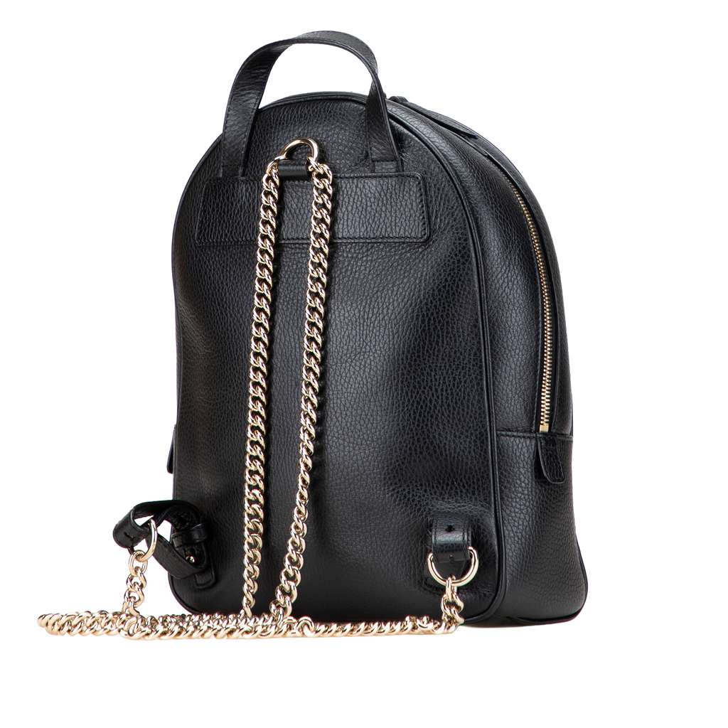 Gucci Pebbled Calfskin Soho Chain Backpack - 2