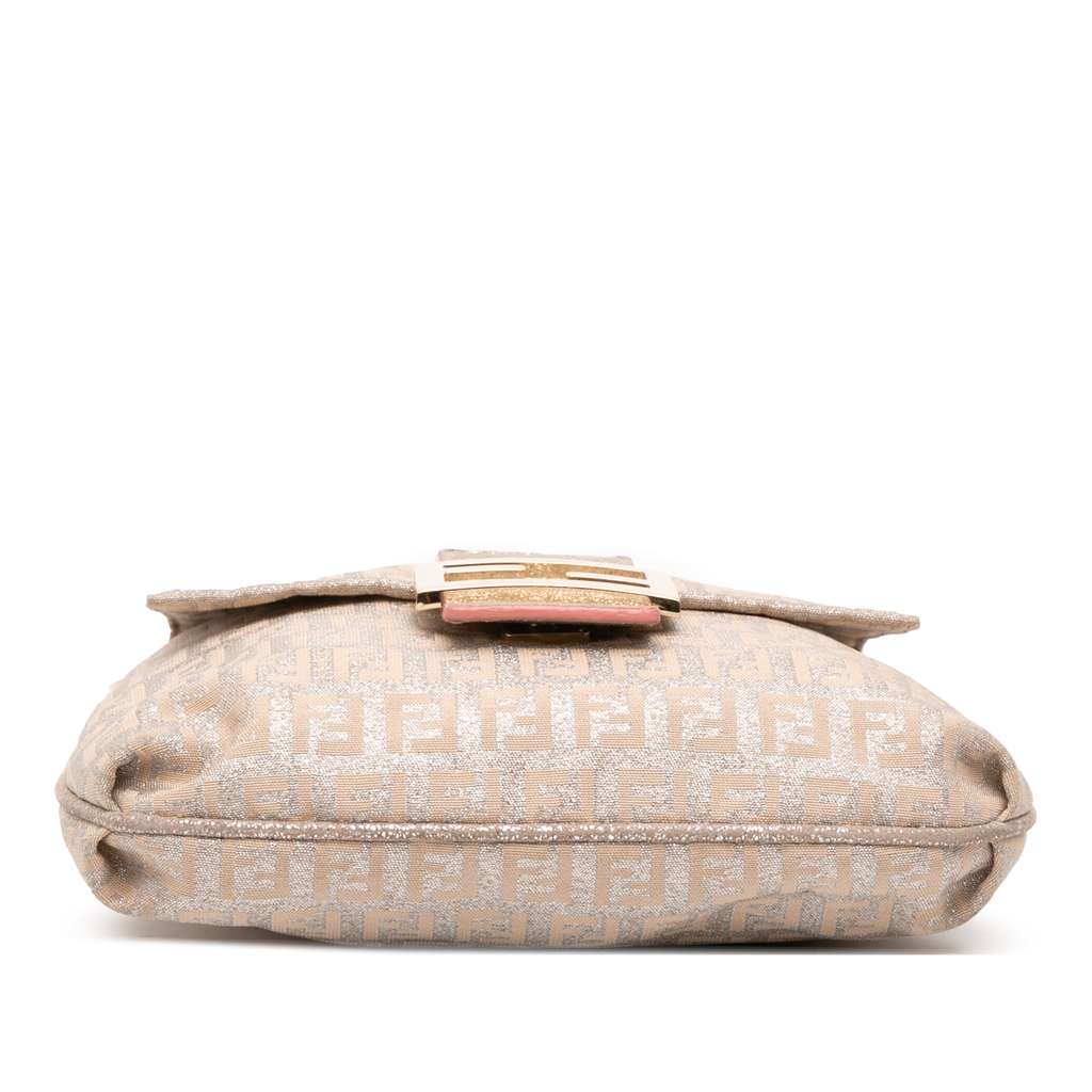 Fendi Zucchino Metallic Canvas Flap Crossbody - Image 6