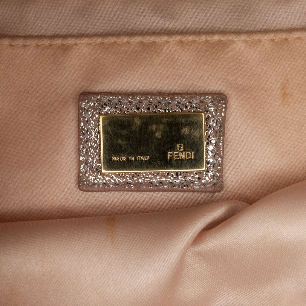 Fendi Zucchino Metallic Canvas Flap Crossbody - Side view