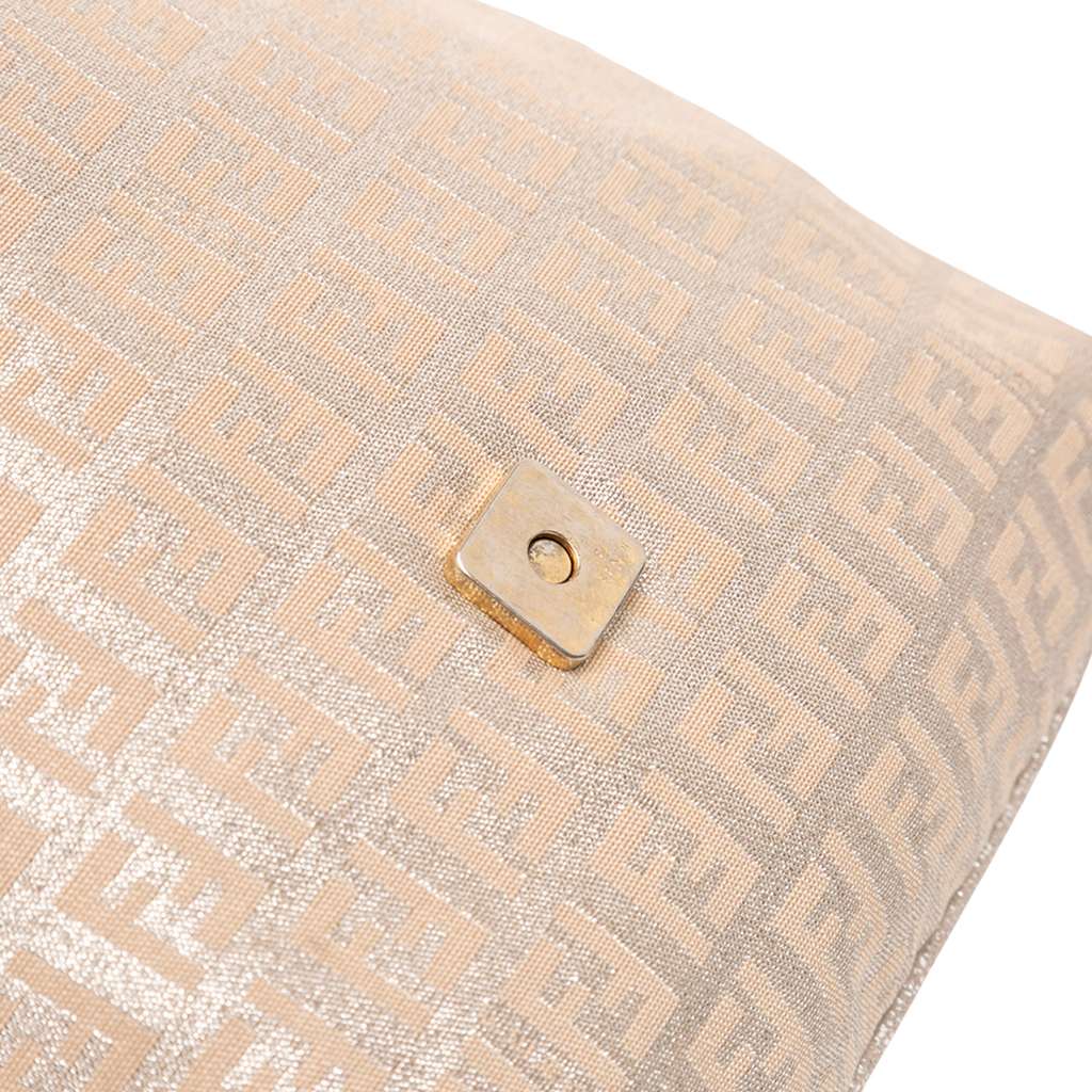 Fendi Zucchino Metallic Canvas Flap Crossbody - Image 10