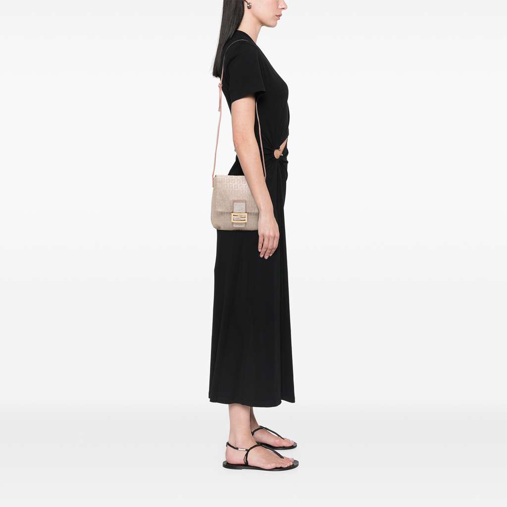 Fendi Zucchino Metallic Canvas Flap Crossbody - Image 11