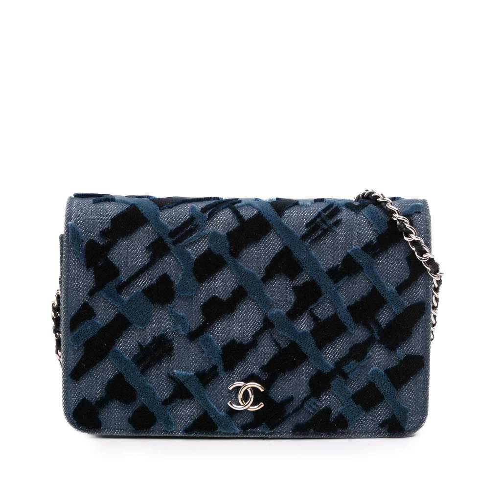 Chanel Denim and Velvet Wallet On Chain