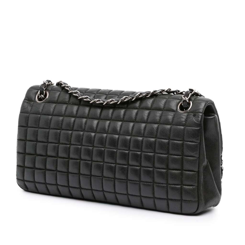 Chanel Chocolate Bar Iridescent Calfskin Bubble Flap - Back view