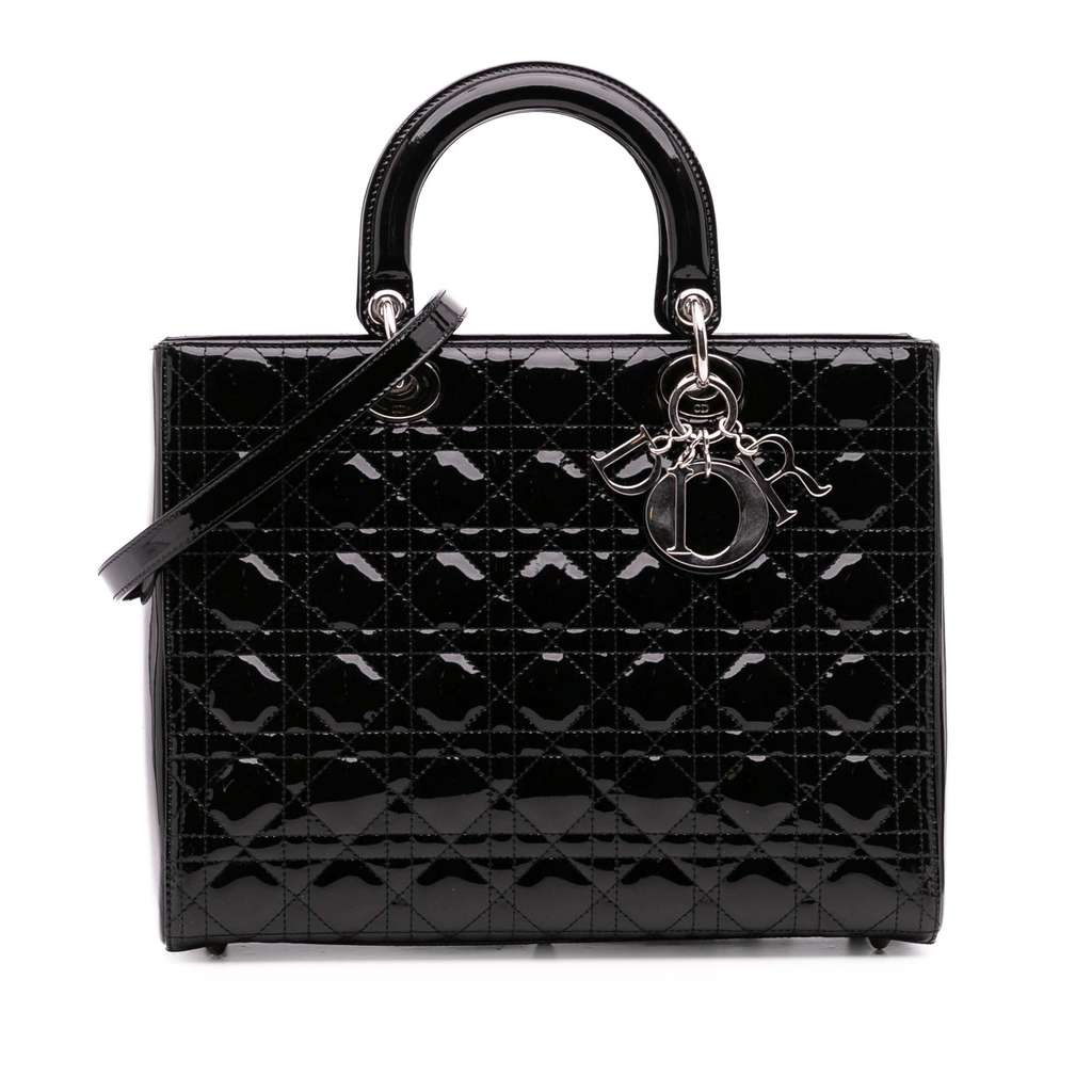 Dior Large Patent Cannage Lady Dior