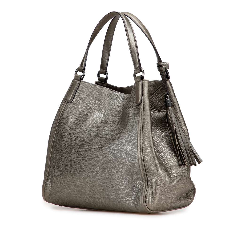 Gucci Medium Metallic Leather Soho Cellarius Tote - 2
