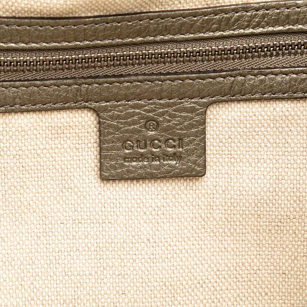Gucci Medium Metallic Leather Soho Cellarius Tote - 5
