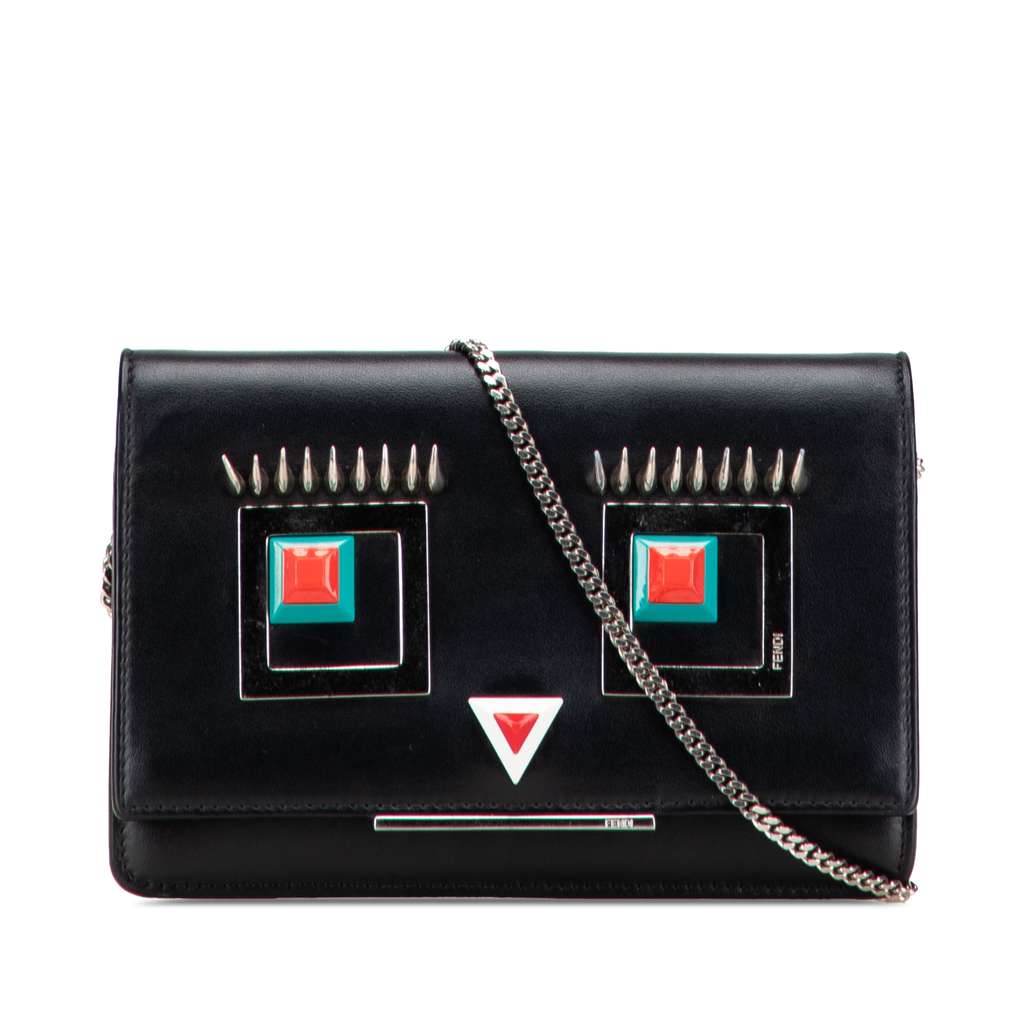 Fendi Leather Hypnoteyes Wallet on Chain