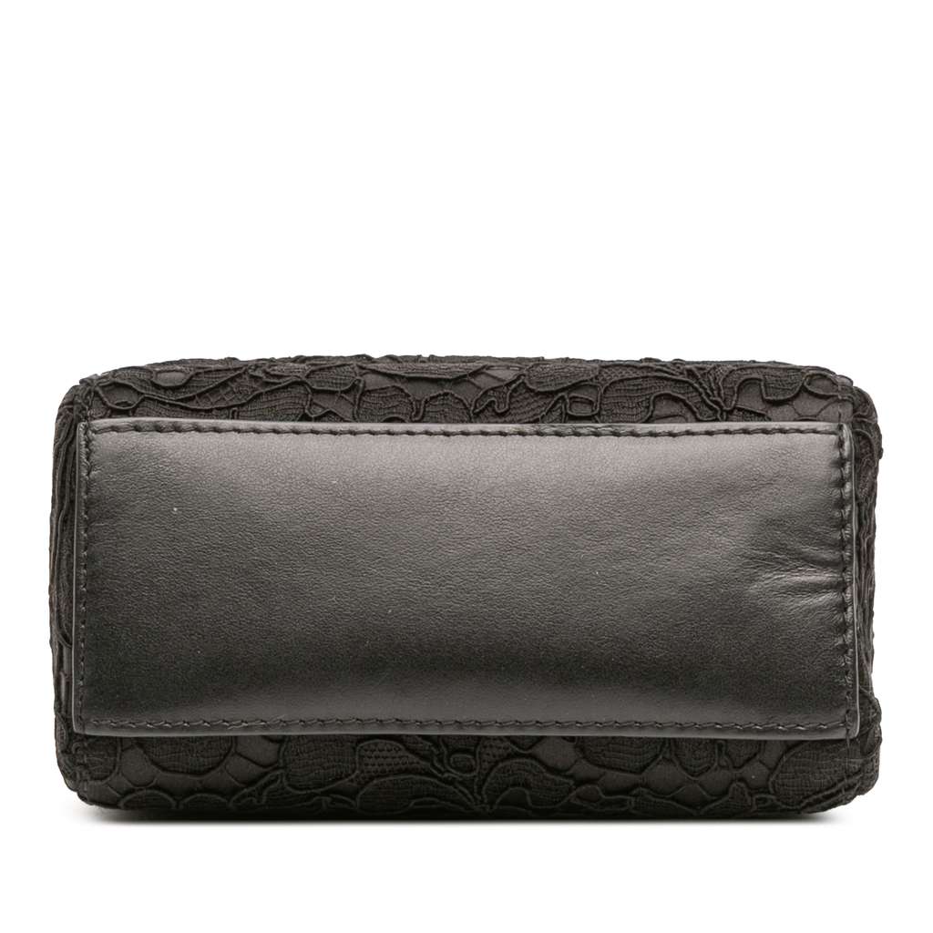 Dolce & Gabbana Silk and Lace Crystal Embellished DG Flap Satchel - Image 6