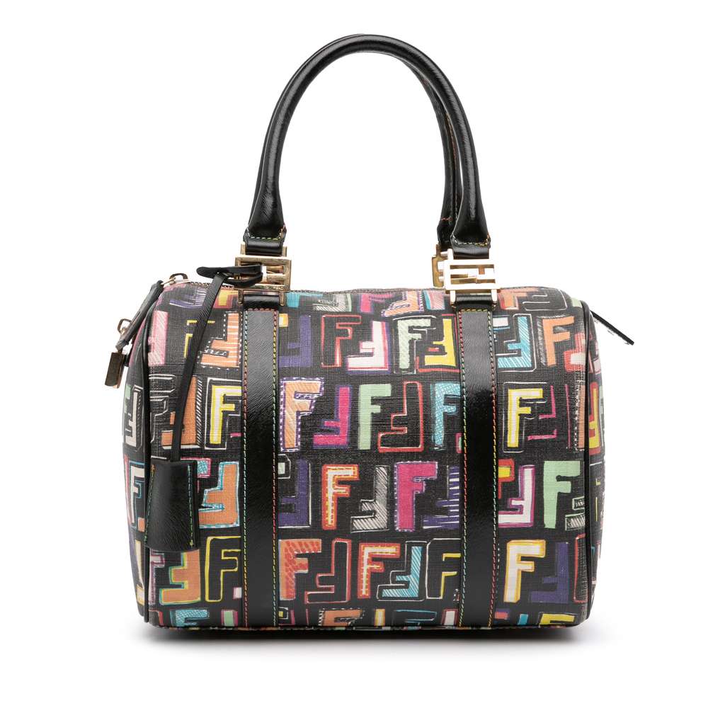 Fendi Multicolor Zucca Spalmati Forever Boston Bag