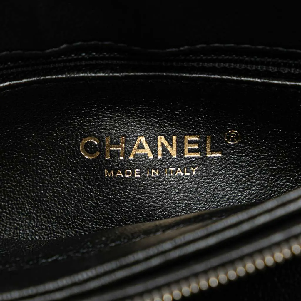 Chanel Small Chevron Lambskin Stitched Envelope Flap Black Leather Good - Box View