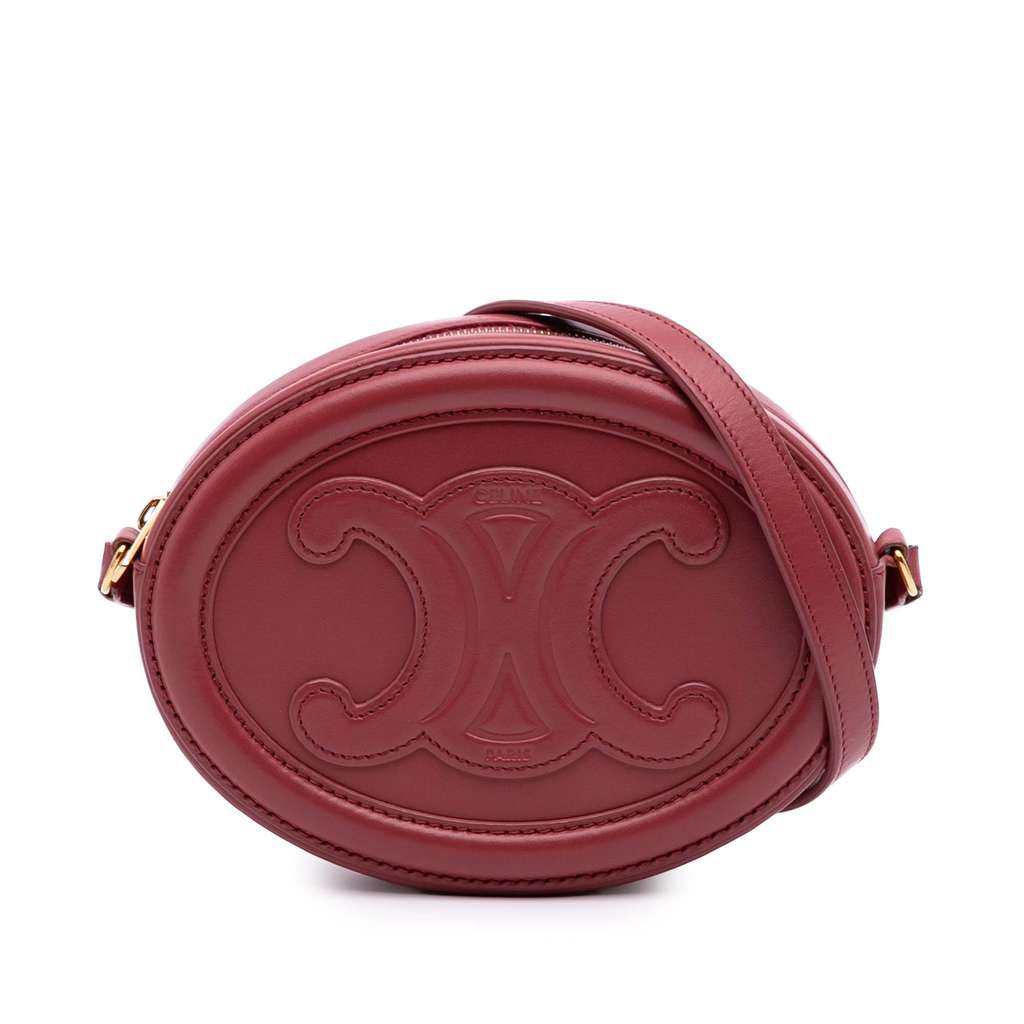 Celine Small Calfskin Cuir Triomphe Oval Crossbody