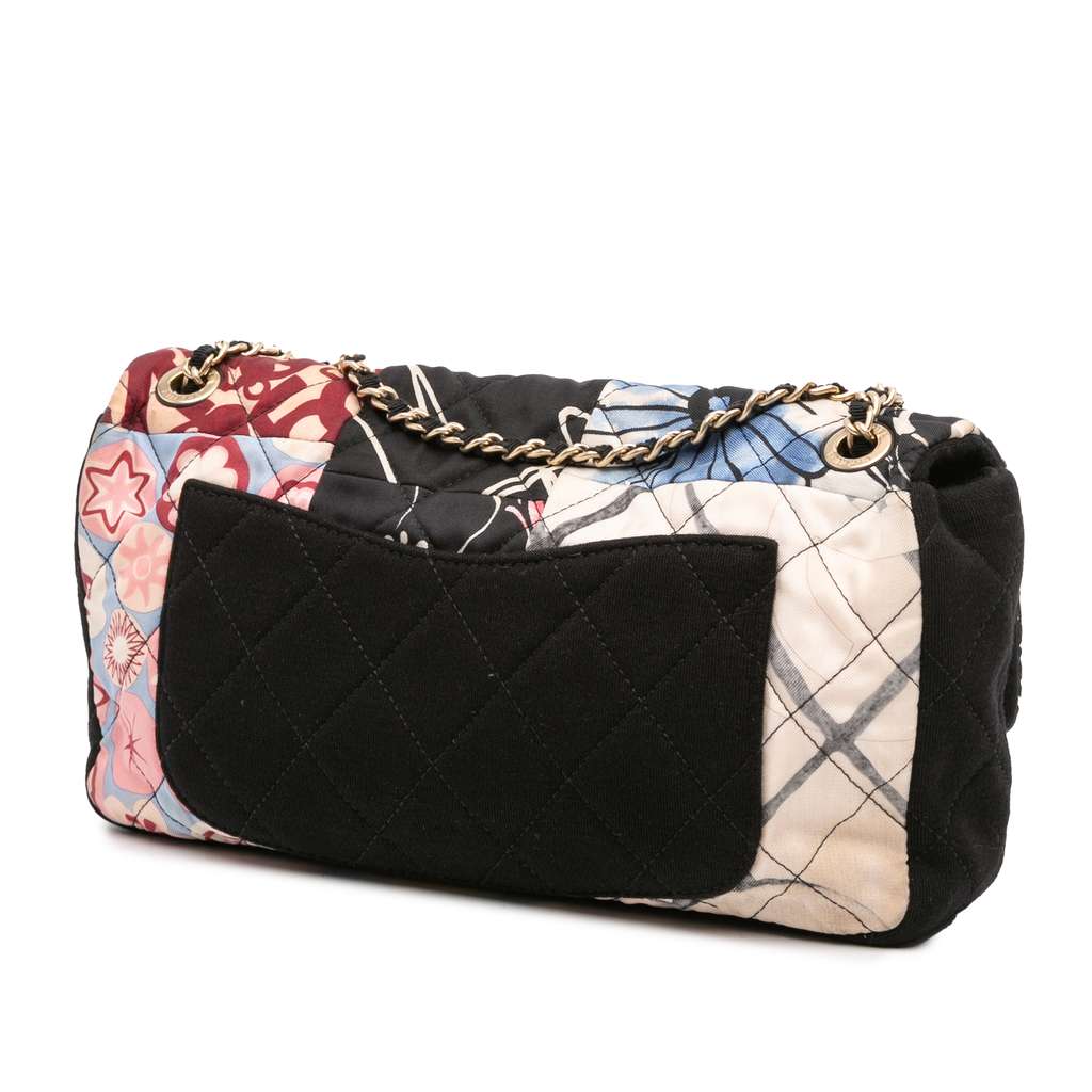 Chanel Medium Printed Nylon and Jersey Patchwork Single Flap - 2