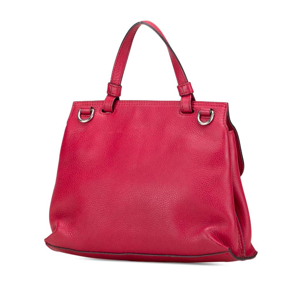 Gucci Medium Leather Bamboo Daily Satchel - Back view