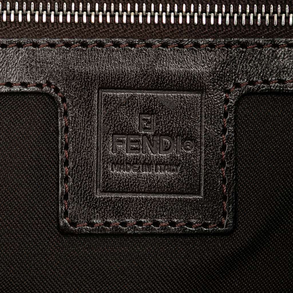 Fendi Zucca Canvas Double Flap Shoulder Bag - Side view