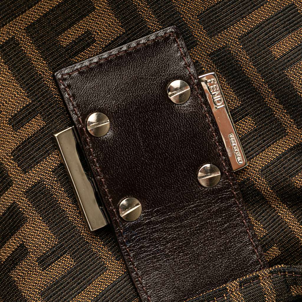 Fendi Zucca Canvas Double Flap Shoulder Bag - Image 10