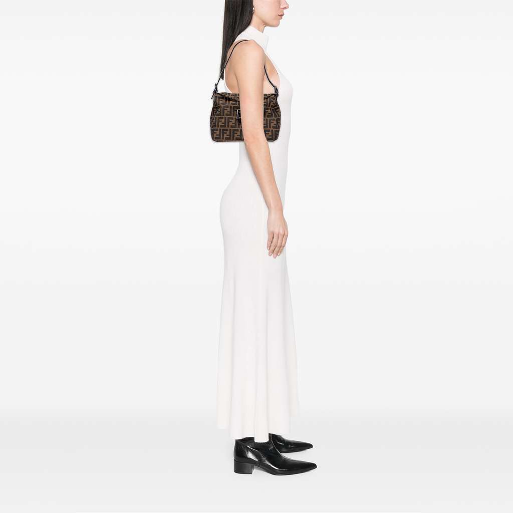 Fendi Zucca Canvas Double Flap Shoulder Bag - Image 12