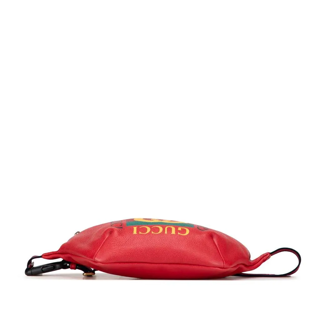 Gucci Grained Calfskin Logo Belt Bag Red Leather Good - Inside View