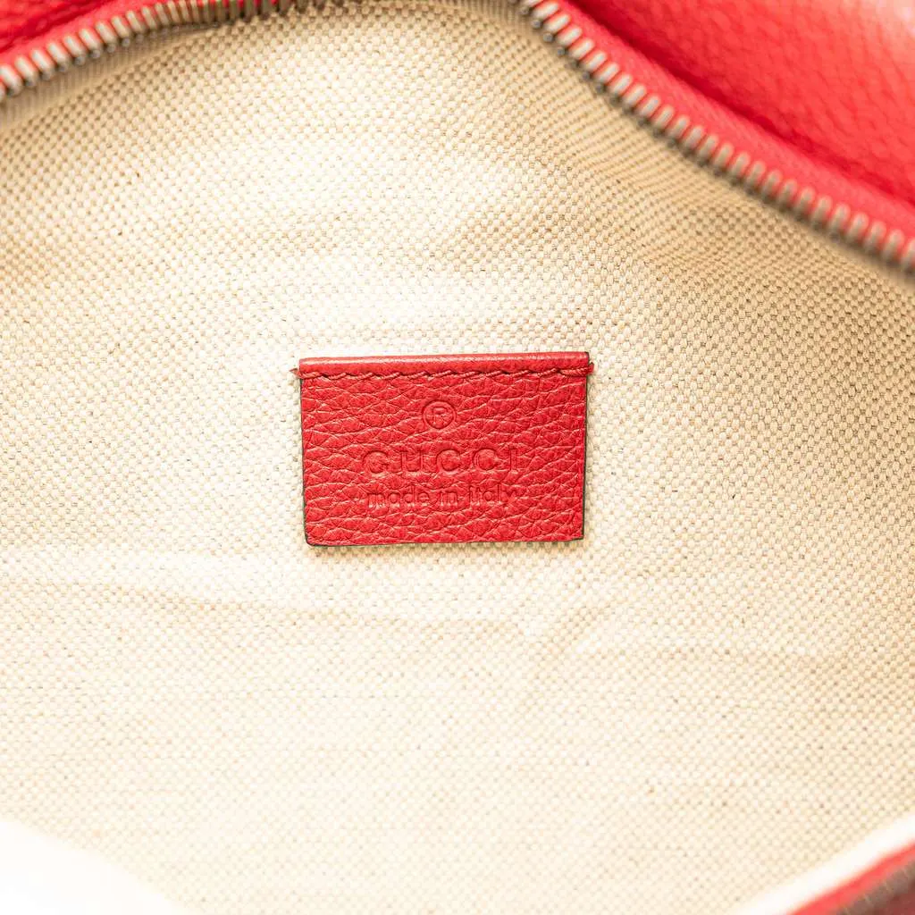 Gucci Grained Calfskin Logo Belt Bag Red Leather Good - Box View