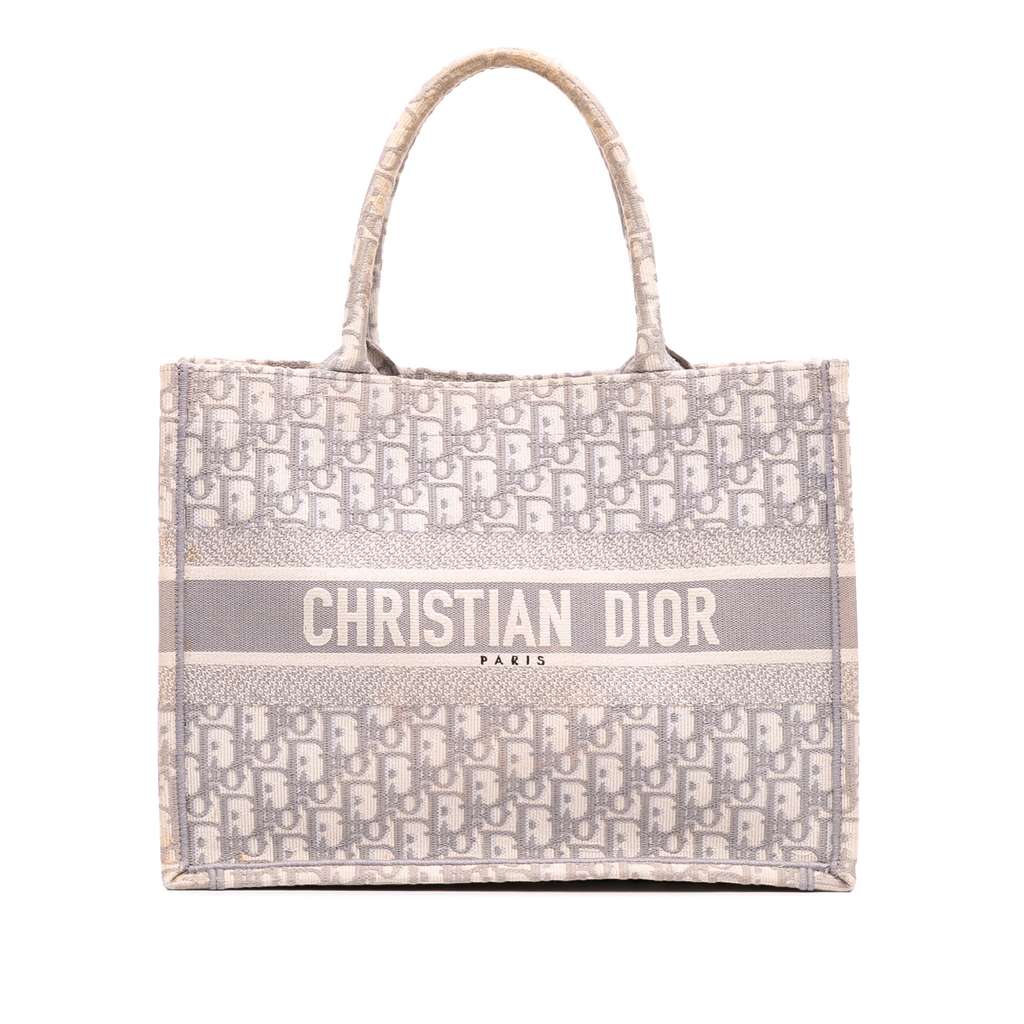 Dior Medium Oblique Embroidered Canvas Book Tote