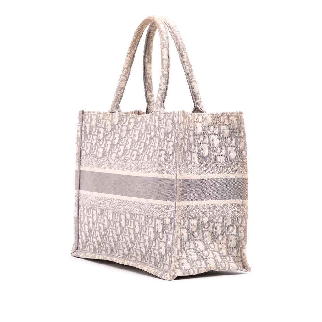 Dior Medium Oblique Embroidered Canvas Book Tote - Back view