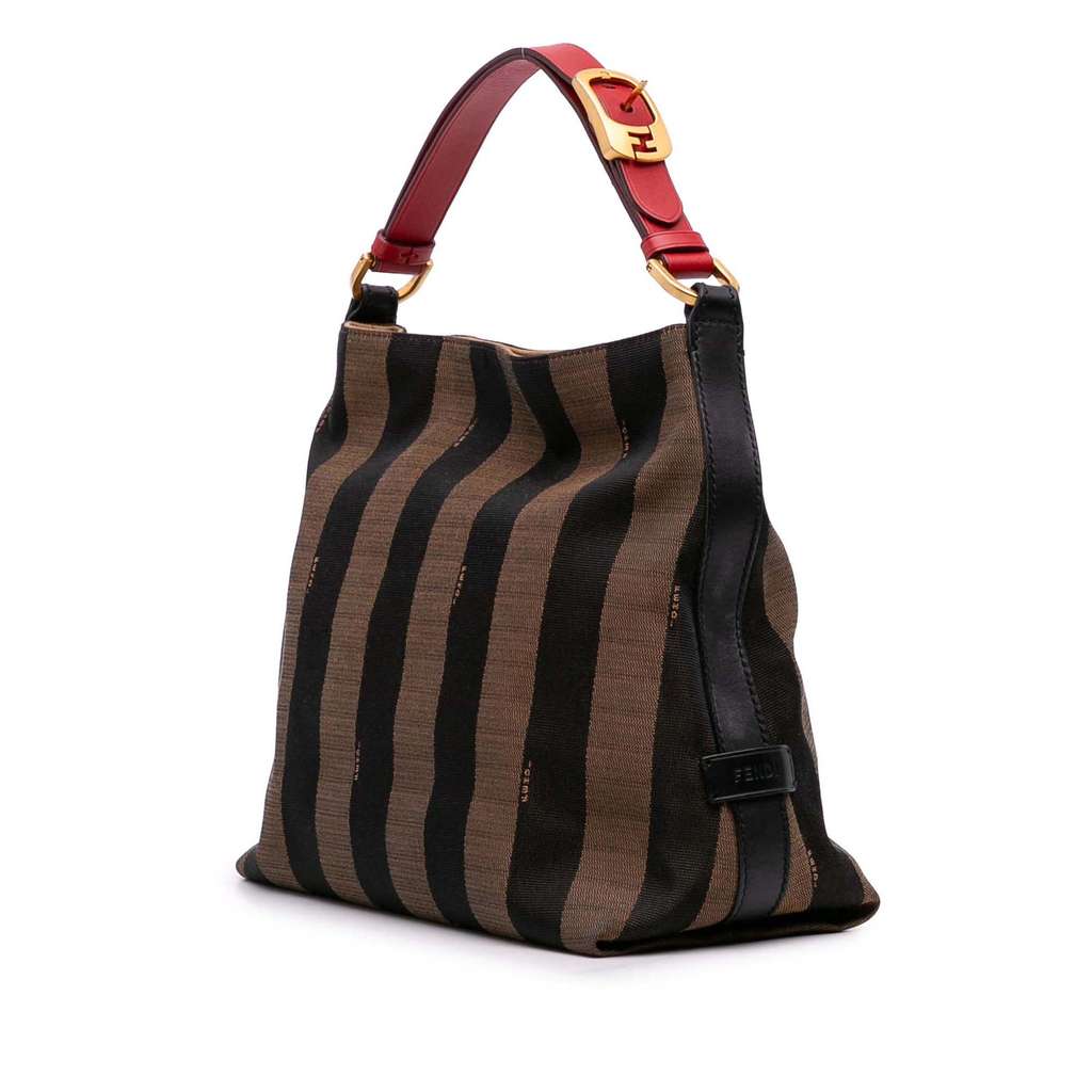 Fendi Canvas Pequin Shoulder Bag - 2