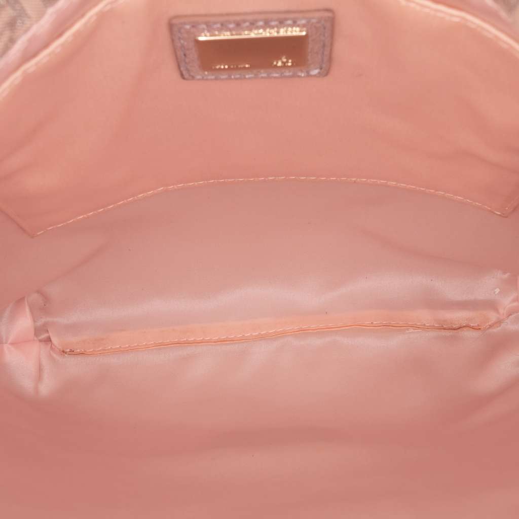 Fendi Zucchino Metallic Canvas and Shearling Crossbody - 4