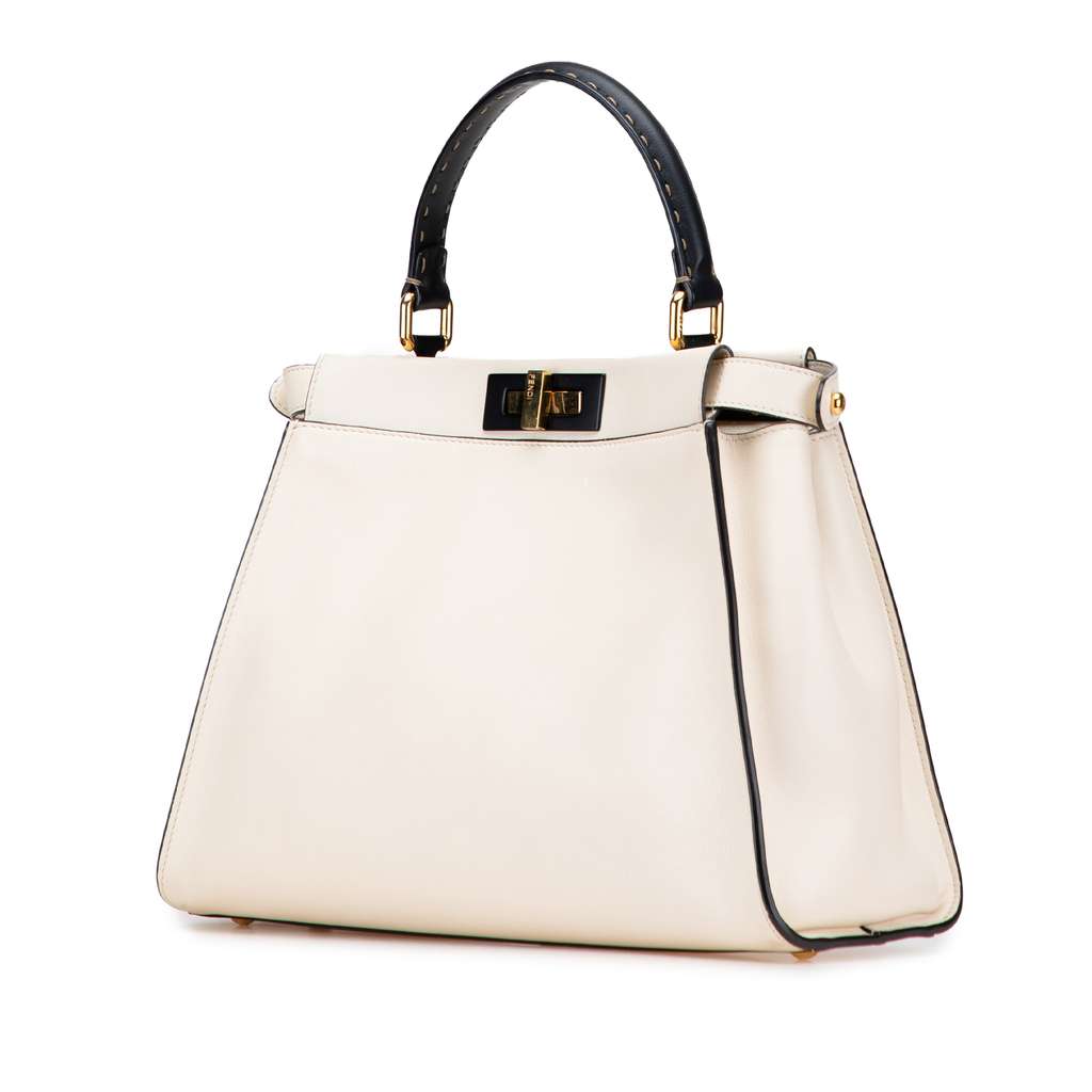 Fendi Medium Leather Selleria Peekaboo Iconic Satchel - 2