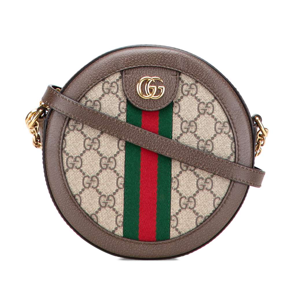 Gucci Mini GG Supreme Round Ophidia Crossbody
