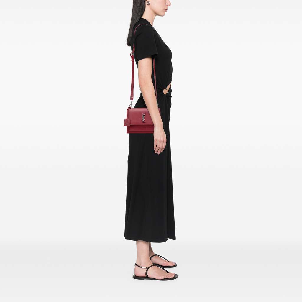 Saint Laurent Medium Grained Calfskin Monogram Sunset Crossbody - Image 15