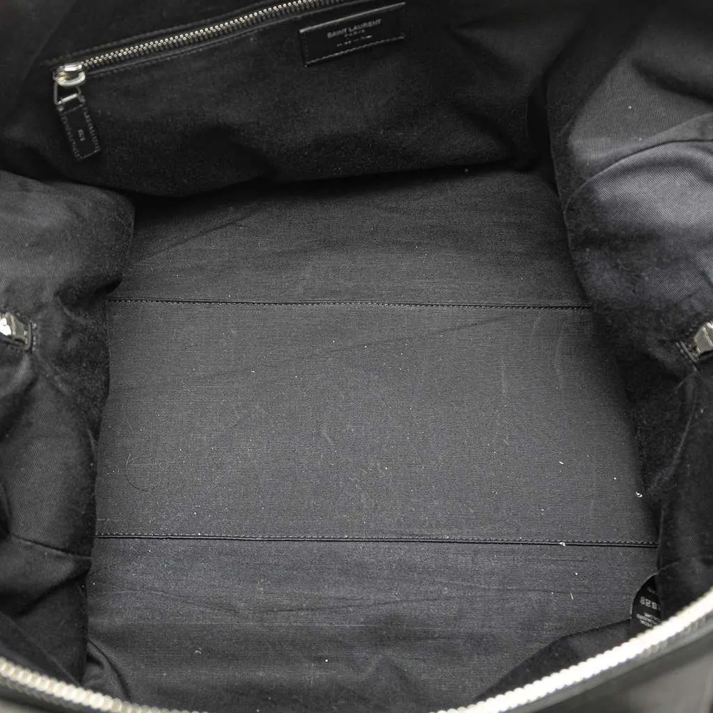 Saint Laurent Shearling Travel Bag Black Fur Very good - Model View