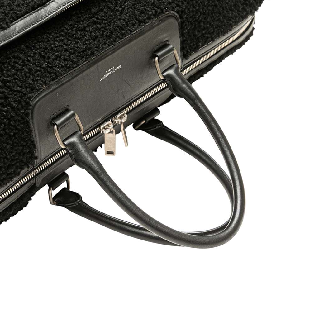 Saint Laurent Shearling Travel Bag - Image 11