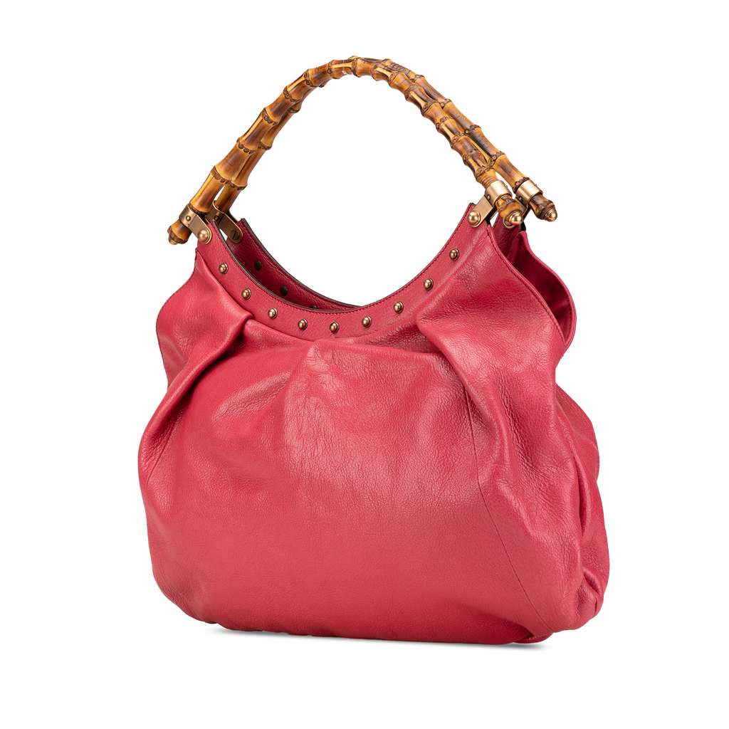 Gucci Leather Bamboo Studded Hobo - 2