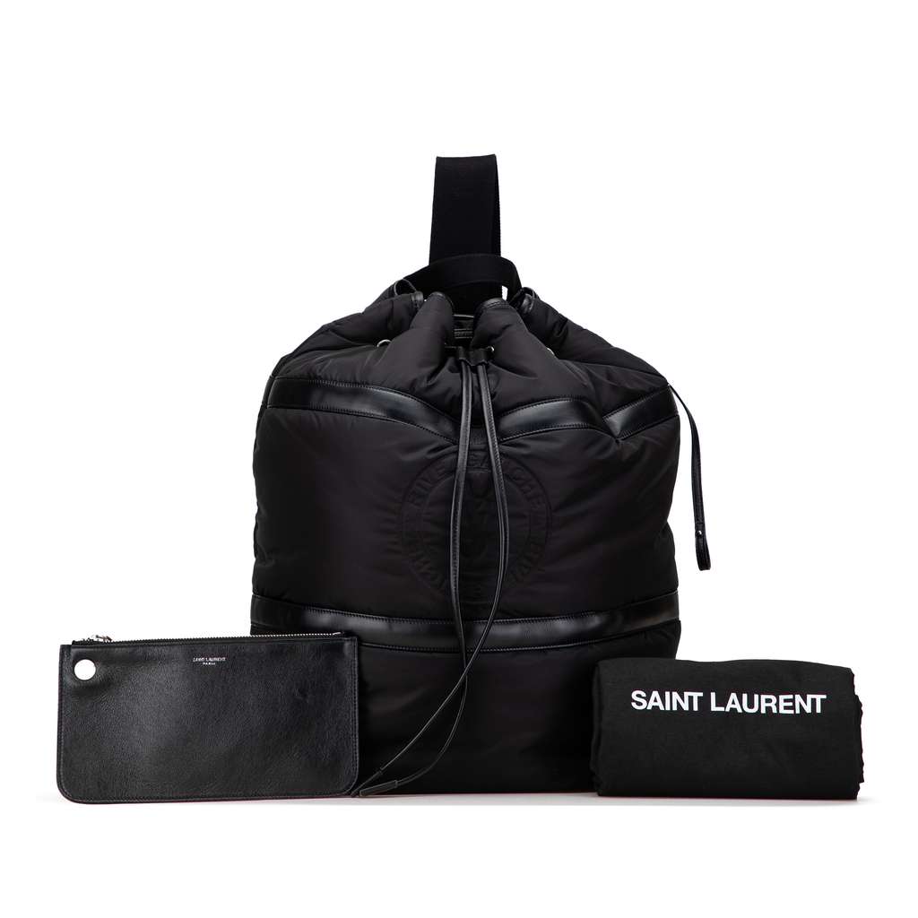 Saint Laurent Nylon Rive Gauche Drawstring Backpack - Image 13