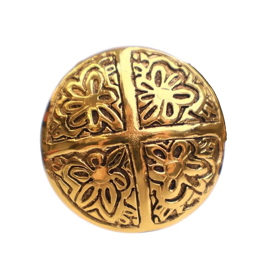 Chanel Gold Plated Camellia Cross Dome Clip On Earrings - Side view